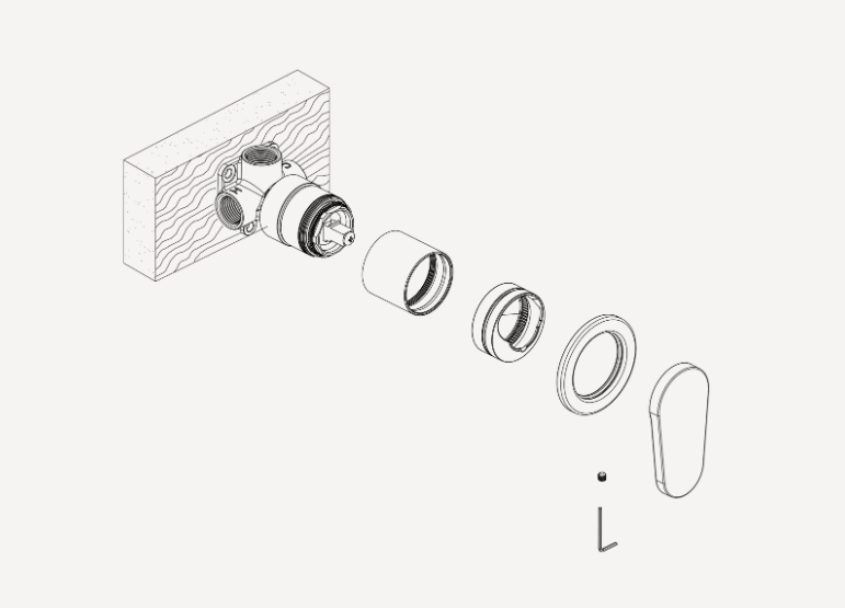 Oliveri London Chrome Wall Mixer - Trim Kit