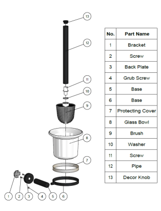 Meir Round Toilet Brush & Holder