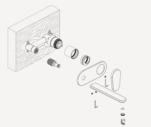 London Chrome Wall Mixer Set - Trim Kit