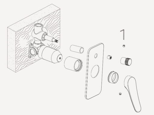 Oliveri Verona Wall Mixer With Diverter - Inwall Body