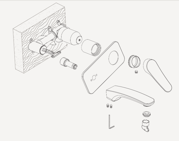 Oliveri Verona Wall Mixer Set - Inwall Body