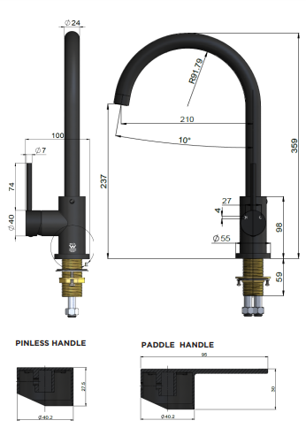 Meir Round Gooseneck Kitchen Mixer Tap