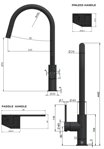 Meir Round Piccola Pull Out Kitchen Mixer Tap