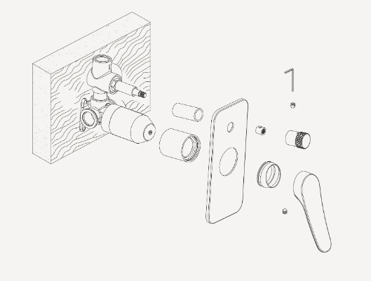 Oliveri Verona Wall Mixer With Diverter - Trim Kit