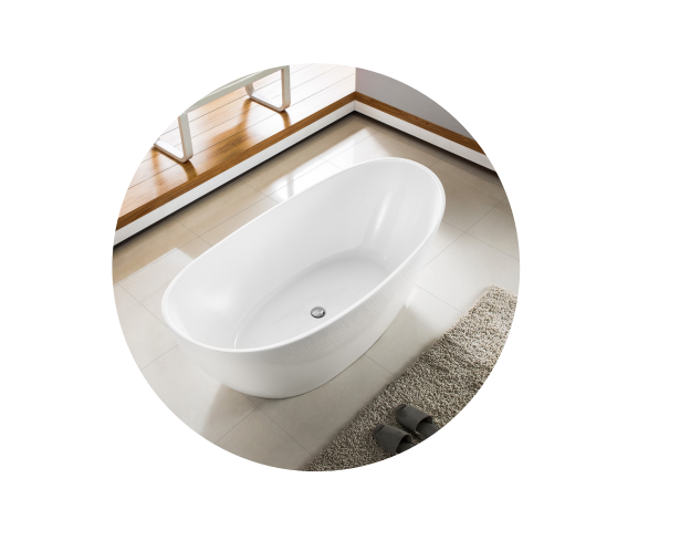 BNK Naga BTG-1700 Boat Shape Freestanding Bath Gloss White