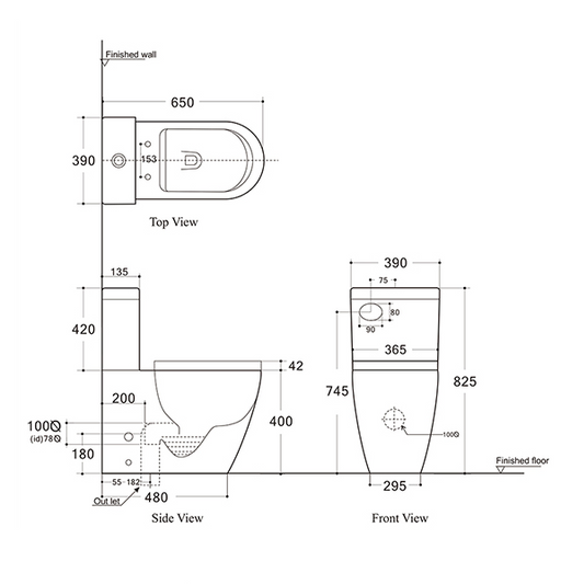 Ascoli Back To Wall Rimless Toilet Suite