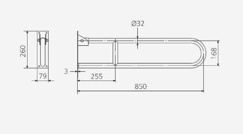 Oliveri Holdfast Vertical Lock Grab Rail