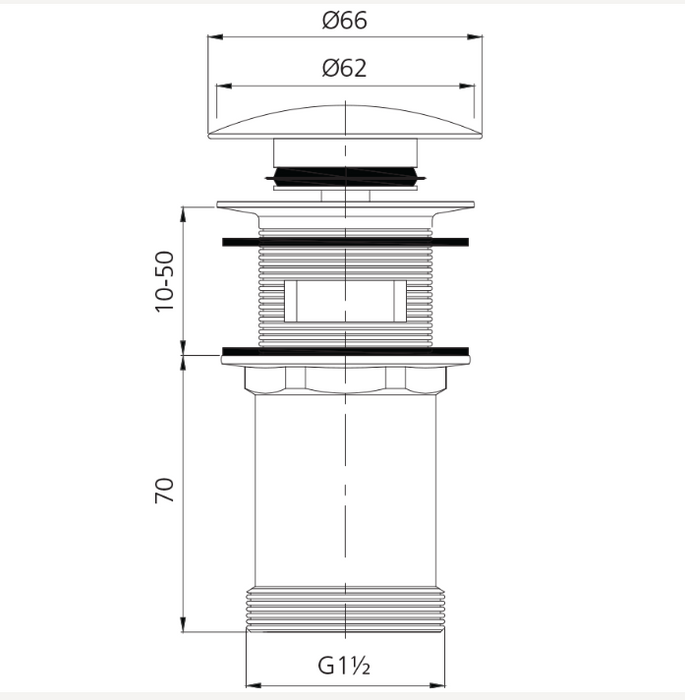 Oliveri Universal Pop Up Plug and Waste