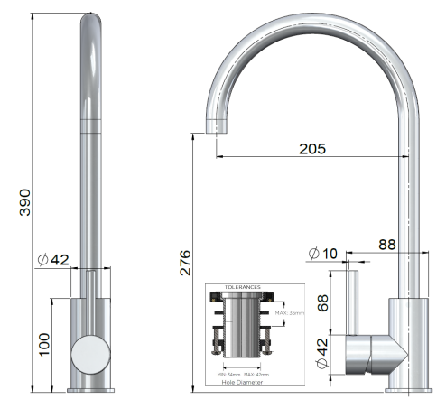 Meir Outdoor Kitchen Mixer - SS316