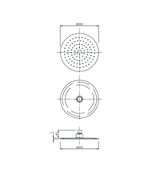 Methven Overhead Round Drencher 200mm