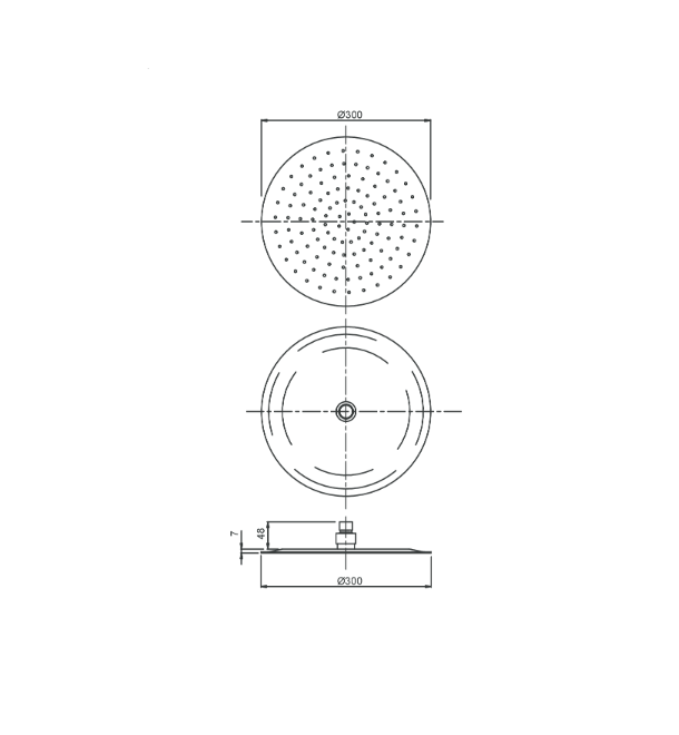 Methven Overhead Round Drencher 300mm