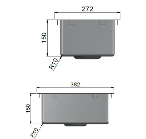 Meir Lavello Bar Sink - Single Bowl 382 x 272