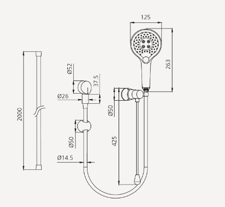 Oliveri Rome Care Shower Kit