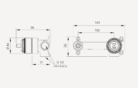 Oliveri Wall Mixer Set - Inwall Body