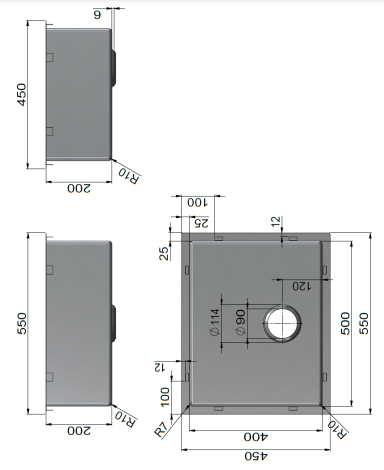 Meir Lavello Laundry Sink - Single Bowl 550 x 450 - Stainless Steel