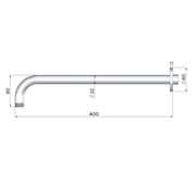Outdoor Shower Arm 400mm - SS316