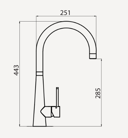 Oliveri Essente 316 Stainless Steel Goose Neck Mixer