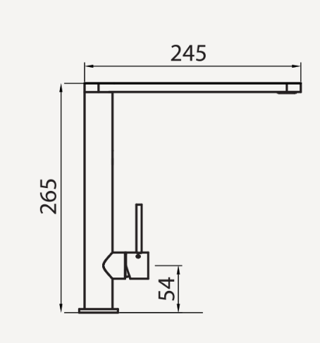 Oliveri Essente 316 Stainless Steel Right Angle Mixer
