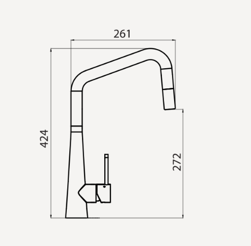 Oliveri Essente 316 Square Goose Neck Pull Out Mixer