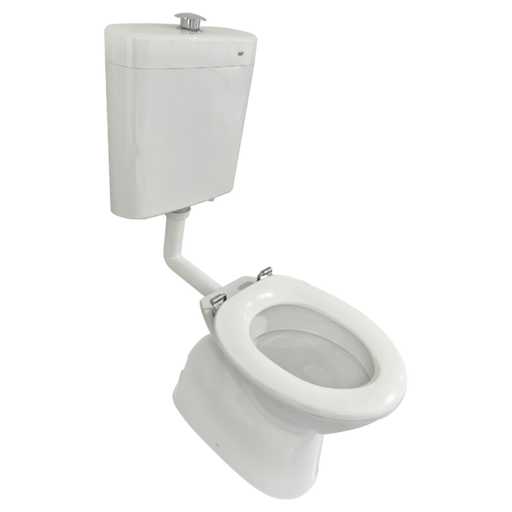 Johnson Suisse  Select assist Dlxe plastic link toilet suite S trap incl white SF seat/ raised CH/button