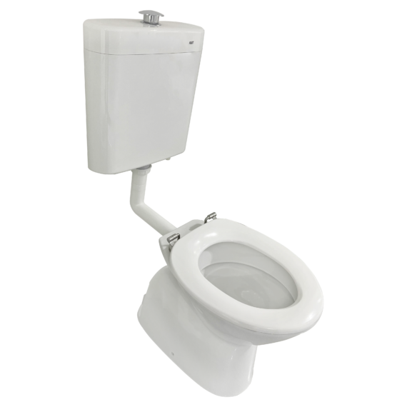 Johnson Suisse  Select assist Dlxe plastic link toilet suite S trap incl white SF seat/ raised CH/button