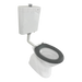 Johnson Suisse Select assist Dlxe plastic link toilet suite S trap incl grey SF seat/ raised CH/button