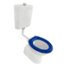 Johnson Suisse Select assist Dlxe plastic link toilet suite S trap incl blue SF seat/ raised CH/button