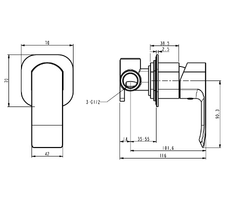 Millennium Zoya Shower Mixer