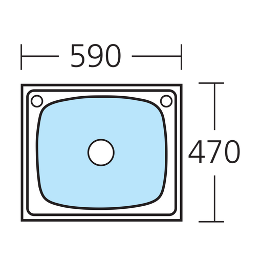 Oliveri Laundry 45L Tub With Rinse Bypass and Overflow 45 Litre Tub & Bypass Overflow