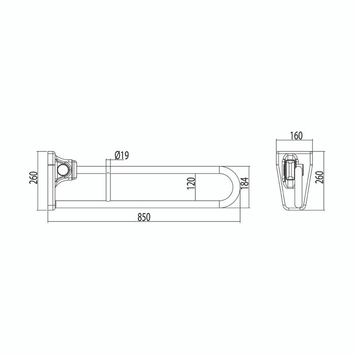 Conserv Tiltlock® 850mm Grab Rail