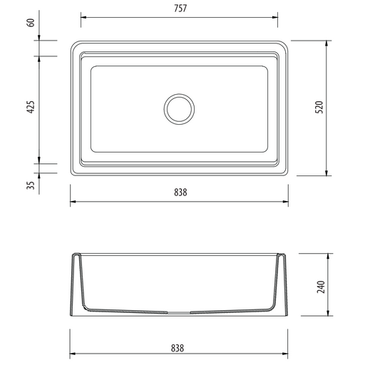 Oliveri Santorini Farmhouse Undermount Sink