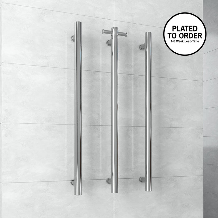 VS900HPL Straight Round 12V Vertical Single Heated Towel Rail