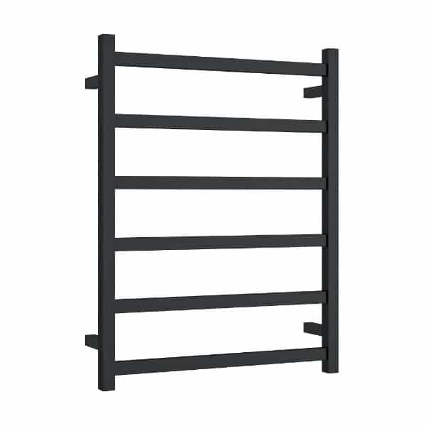 Thermorail Straight/Square 600x800x120mm 104Watts 6 Bars - Matt Black