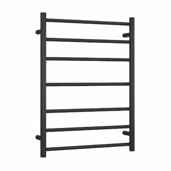 SR25MB Matt Black Round Ladder Heated Towel Rail