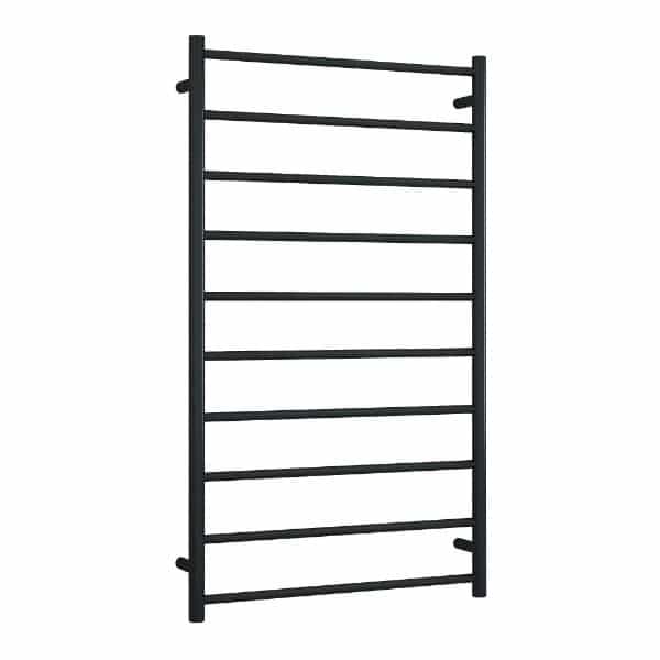 SR25MB Matt Black Round Ladder Heated Towel Rail