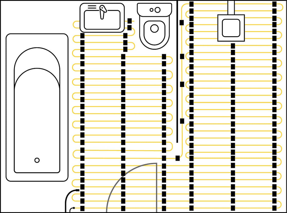 Thermowire Underfloor Heating System Kits Including Black Dual Thermostat