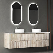 Aulic Tuscana Wall Hung Wave Groove Finger Pull Cabinet 1800mm
