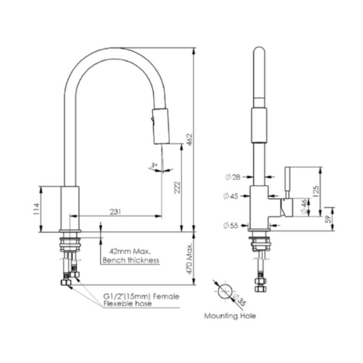 Greens Tapware Alfresco Pull-Down Sink Mixer