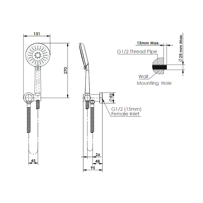 Greens Tapware Rocco Hand Shower