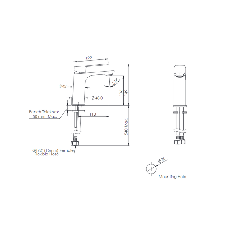 Greens Tapware Novi Basin Mixer