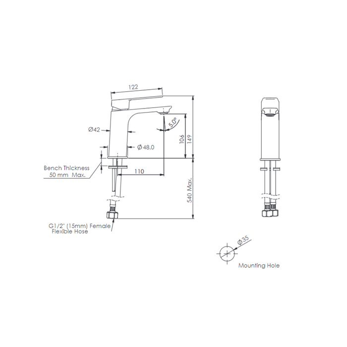 Greens Tapware Novi Basin Mixer