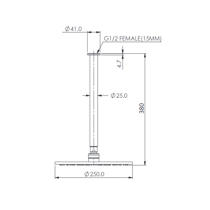 Greens Tapware Lavish Brass Ceiling Shower