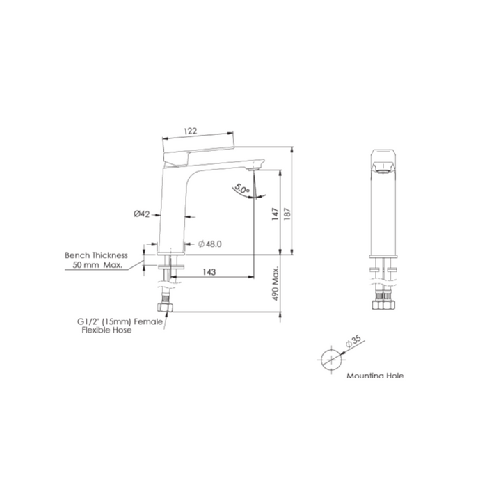 Greens Tapware Novi Basin Mixer – Mid