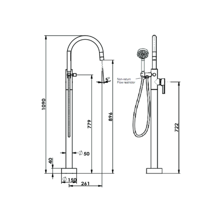 Greens Tapware Gisele Freestanding Bath Filler