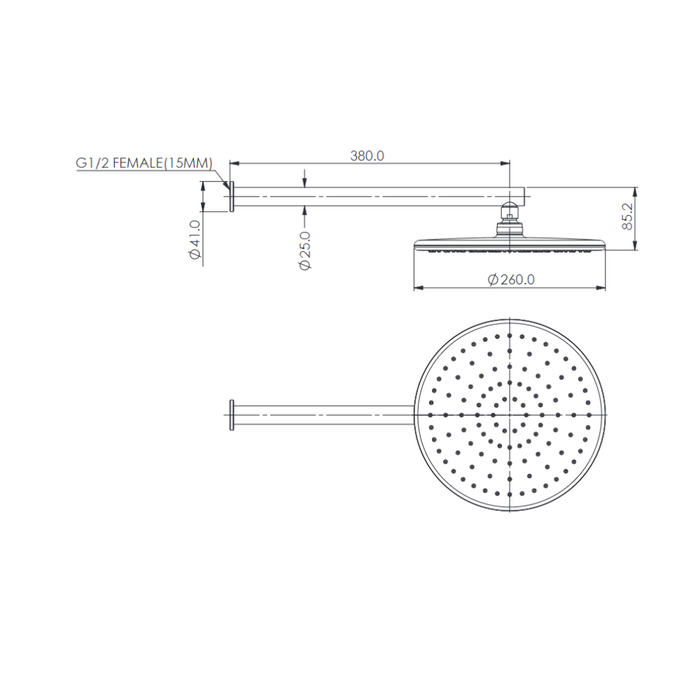 Greens Tapware Rocco Wall Shower