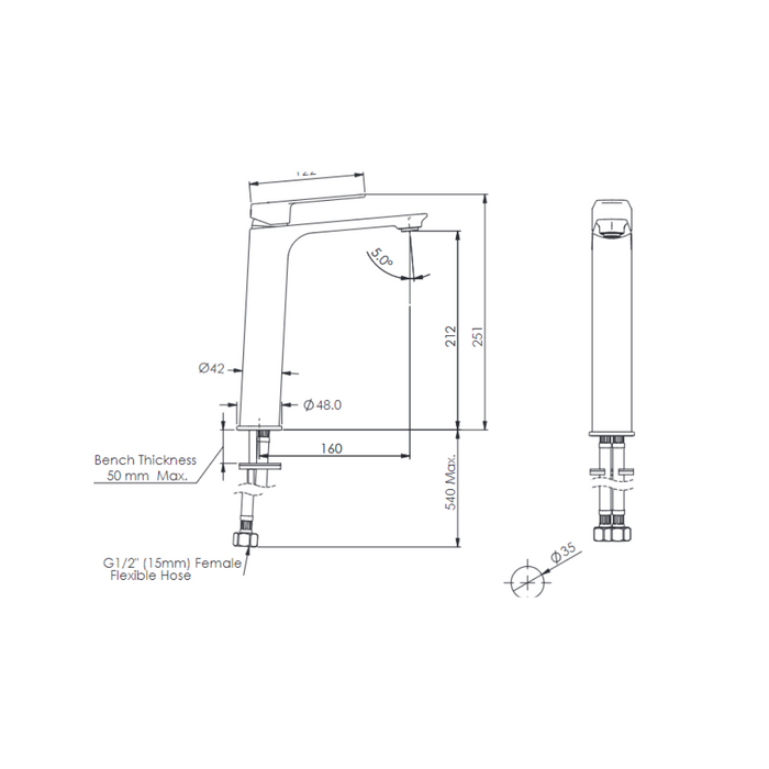 Greens Tapware Novi Basin Mixer – Tall