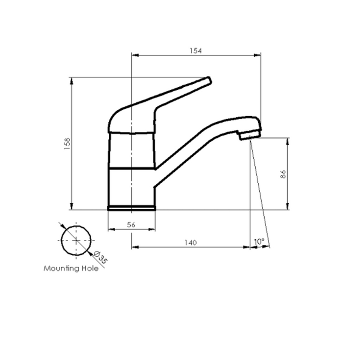 Greens Tapware Marketti Blade Swivel Basin Mixer