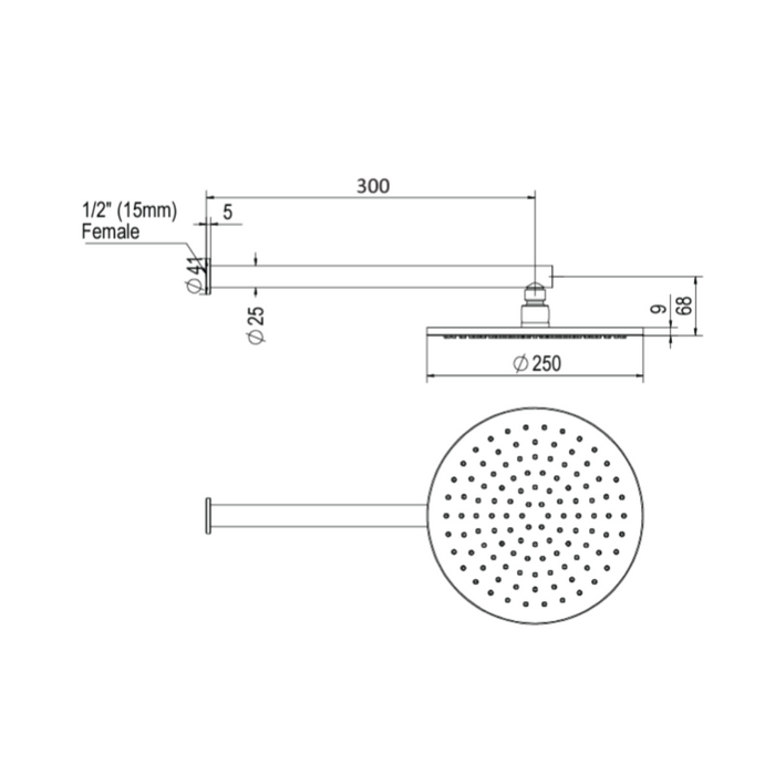 Greens Tapware Lavish Brass Wall Shower