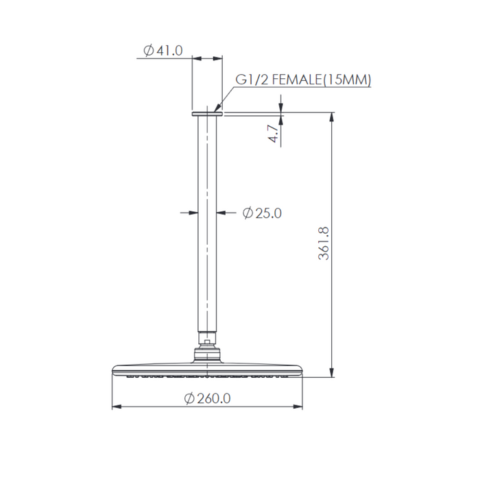 Greens Tapware Rocco Ceiling Shower