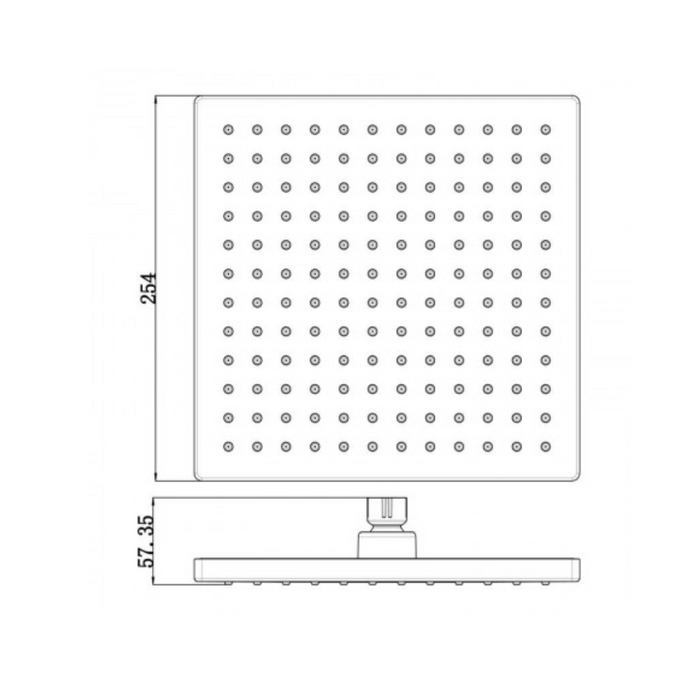 Rosa Square Overhead Shower 250MM